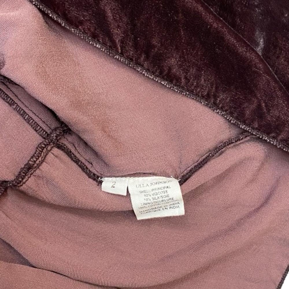 Ulla Johnson Mulberry Velvet Ruffle Lavinia Blouse in Dark Purple Size 2 - Picture 8 of 9